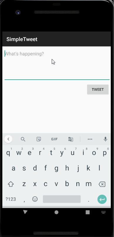 SimpleTweet final product
